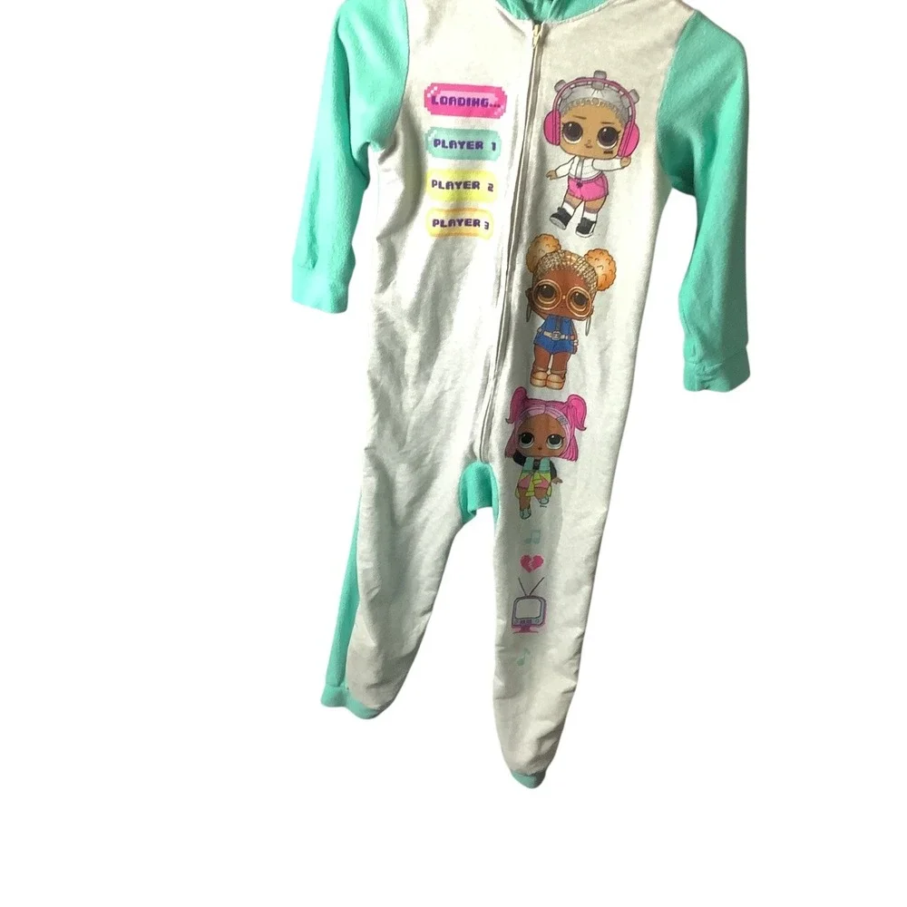 LOL Surprise Girls Hooded Union Suit One Piece Pajamas Size‎ Small Zip Front